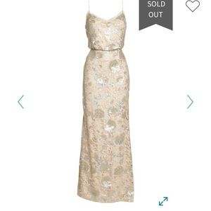 Adrianna Pappell Beige & Sequin Formal Dress - 6